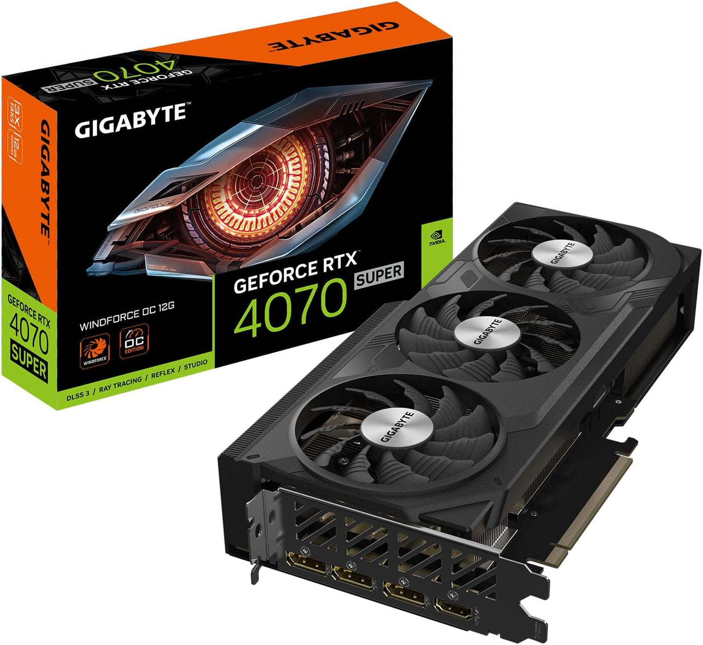 GIGABYTE GeForce RTX 4070 Super WINDFORCE OC 12G Graphics Card, 3X WINDFORCE Fans, 12GB 192-bit GDDR6X, GV-N407SWF3OC-12GD Video Card