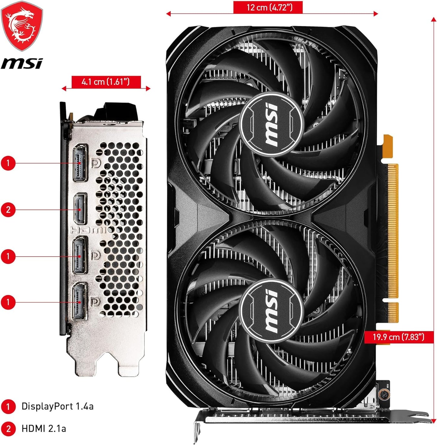 MSI GeForce RTX 4060 VENTUS 2X BLACK 8G OC NVIDIA 8 GB GDDR6 DLSS 3