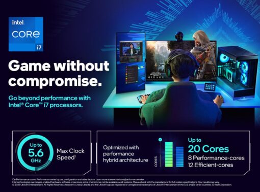 Intel Core i7 14700K 20 cores (8 P-cores + 12 E-cores) – TRAY
